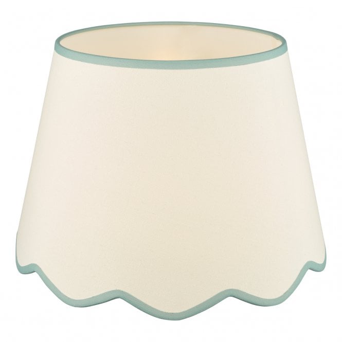 Poma Natural Linen Tapered Drum Shade 45cm Blue Trim