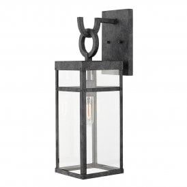  Large Wall Lantern in Black with Clear Glass