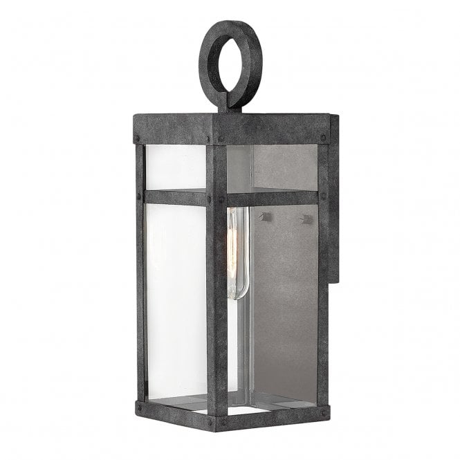PORTER Small Exterior Wall Lantern in Zinc