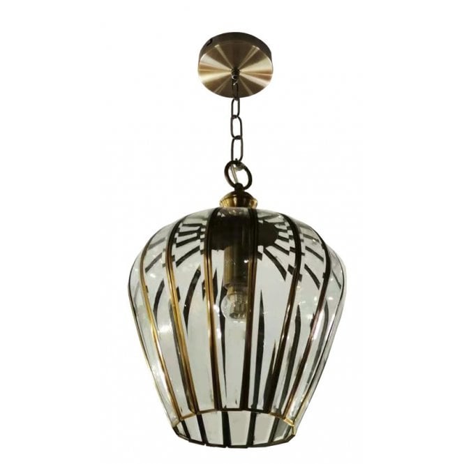 PORTO Ceiling Light Lantern Antique Brass