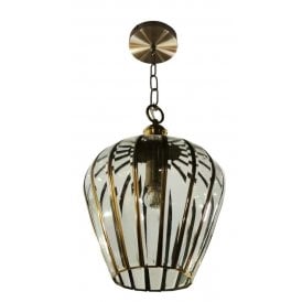 PORTO Ceiling Light Lantern Antique Brass