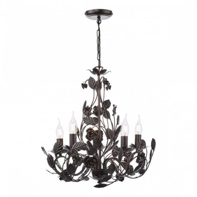 Priscilla 5 Light Pendant in Matt Black and Brushed Bronze (Fitting Only)