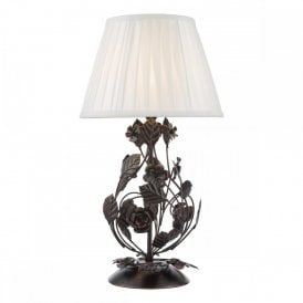 matte black and brushed bronze table lamp
