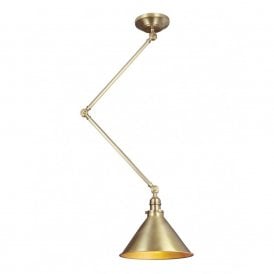 PROVENCE adjustable angled ceiling pendant or wall light - aged brass