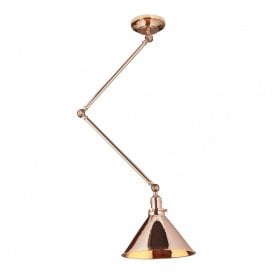 PROVENCE adjustable angled ceiling pendant or wall light - copper