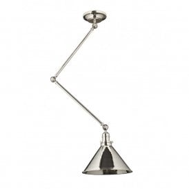 PROVENCE adjustable angled ceiling pendant or wall light - polished nickel