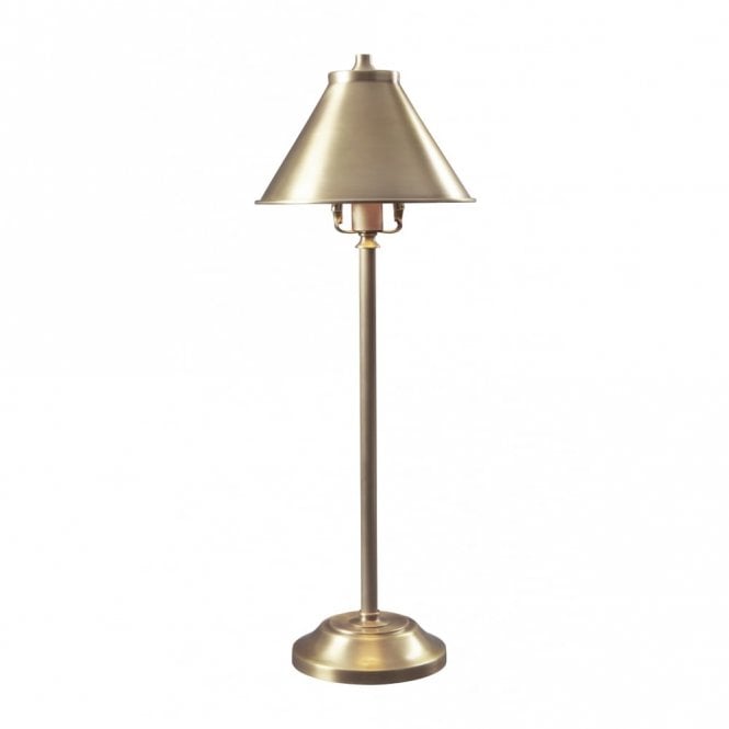 PROVENCE compact stick table lamp or desk light in aged brass