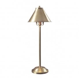 PROVENCE compact stick table lamp or desk light in aged brass
