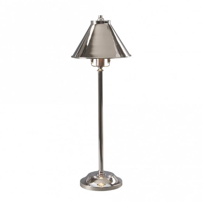 PROVENCE compact stick table lamp or desk light in polished nickel