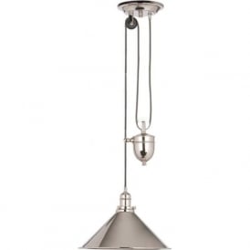 PROVENCE French style rise and fall ceiling light, polished nickel