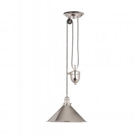 PROVENCE French style rise and fall ceiling light, polished nickel