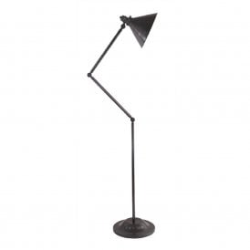 PROVENCE retro style adjustable angled floor lamp - old bronze