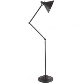 PROVENCE retro style adjustable angled floor lamp - old bronze