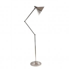PROVENCE retro style adjustable angled floor lamp - polished nickel