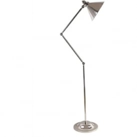 PROVENCE retro style adjustable angled floor lamp - polished nickel