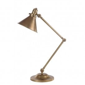 PROVENCE retro style adjustable angled table lamp - aged brass