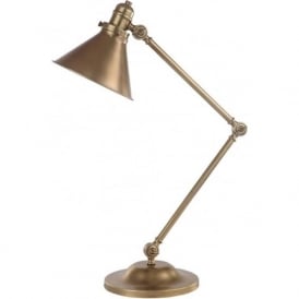 PROVENCE retro style adjustable angled table lamp - aged brass