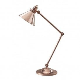 PROVENCE retro style adjustable angled table lamp - copper