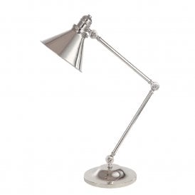 PROVENCE retro style adjustable angled table lamp - polished nickel