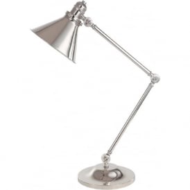 PROVENCE retro style adjustable angled table lamp - polished nickel