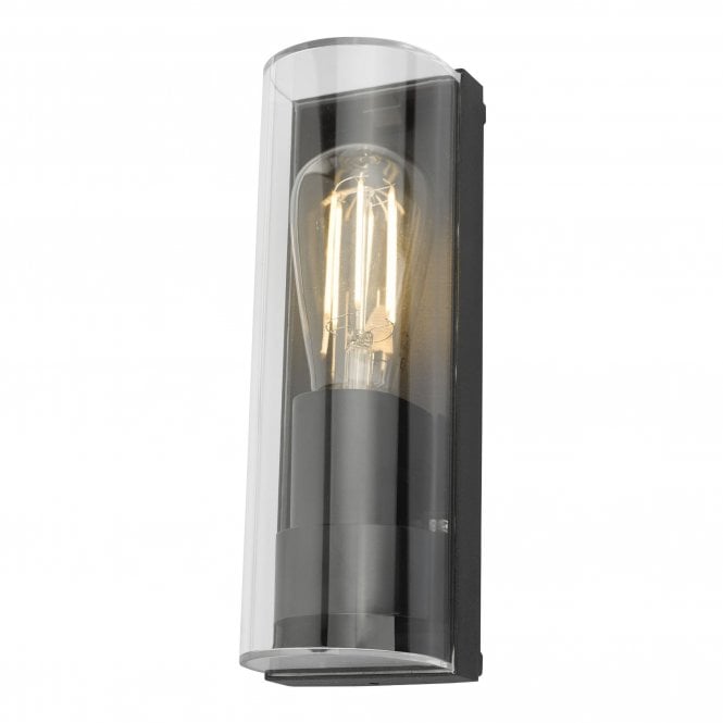 QUENBY flush fitting outdoor wall light in grey anthracite finish