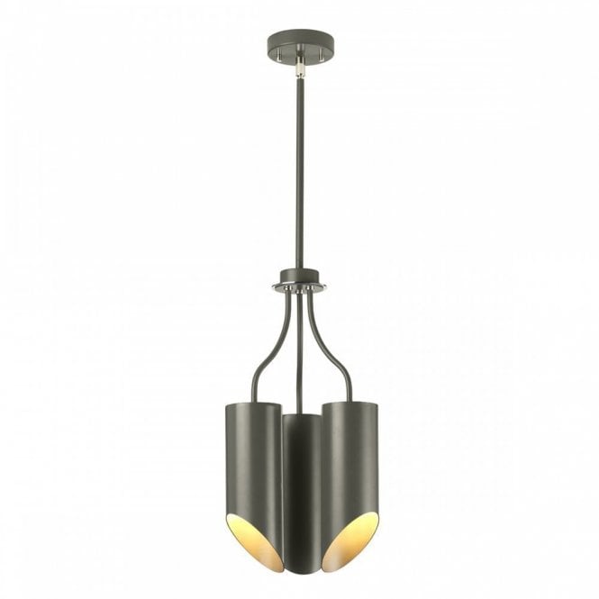 QUINTO contemporary design 3 light grey chandelier for sloping ceilings