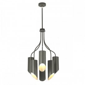 QUINTO contemporary design 6 light grey chandelier for sloping ceilings
