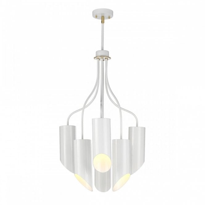 QUINTO contemporary design 6 light white chandelier for sloping ceilings