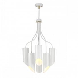 QUINTO contemporary design 6 light white chandelier for sloping ceilings