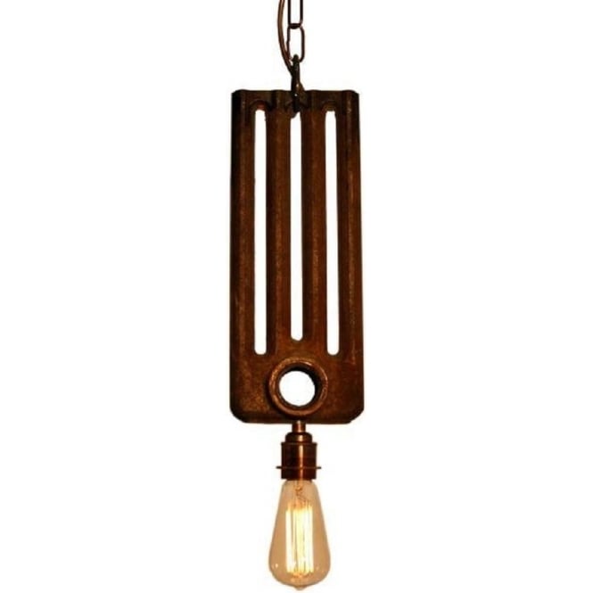 RAD rustic radiator bare bulb ceiling pendant