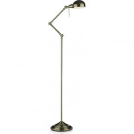 RANGER retro style adjustable floor lamp reading light - antique brass