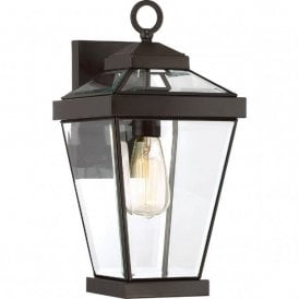 RAVINE outdoor bronze wall lantern with clear bevelled glass panels- medium