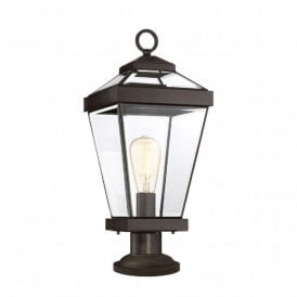 RAVINE traditional bronze outdoor gate post or pedestal lantern - medium