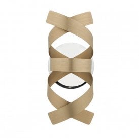 RAWLEY contemporary wall light with brushed copper ribbon detailing