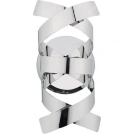 RAWLEY contemporary wall light with polished chrome ribbon detailing