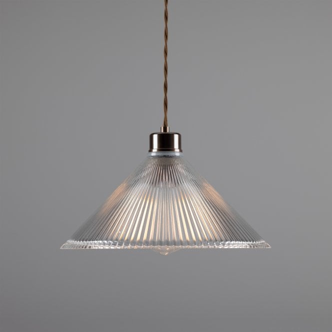 REBELL coolie glass ceiling pendant light on antique brass fitting