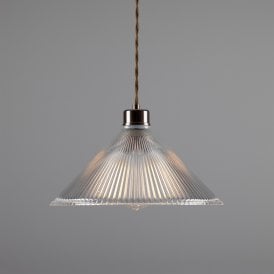 REBELL coolie glass ceiling pendant light on antique brass fitting