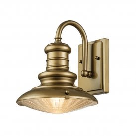 Outdoor Wall Lantern in Brass Inspired by USA Station Lamps