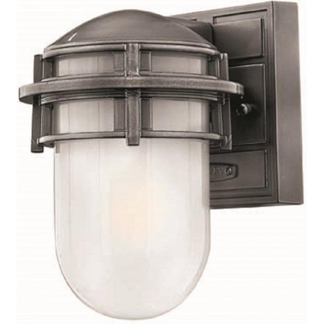 REEF mini nautical style garden wall light, silver grey haematite finish
