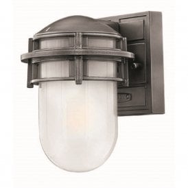 REEF mini nautical style garden wall light, silver grey haematite finish