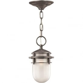 REEF silver haematite hanging porch lantern