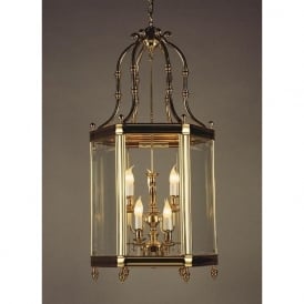 REGAL large cast brass hall lantern in gold finish