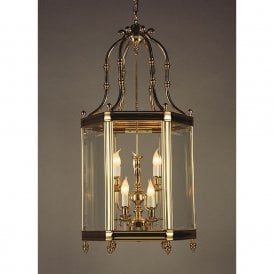 REGAL large cast brass hall lantern in gold finish