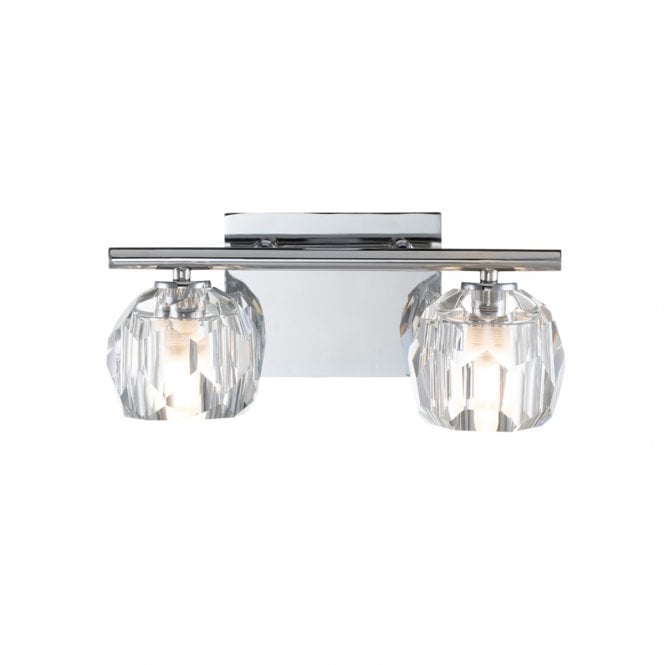 REGALIA Polished Chrome and Prismatic Crystal Bathroom Wall Light