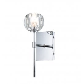 Wall Light in Polished Chrome with Crystal Shade
