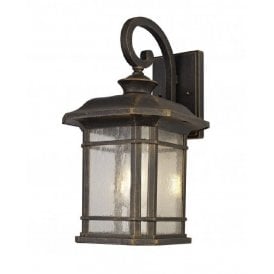 REGENCY traditional outdoor wall lantern in black/gold finish