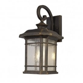 REGENCY traditional outdoor wall lantern in black/gold finish