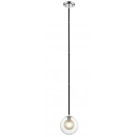 REMY 1 Light Ceiling Pendant Chrome Matt Black