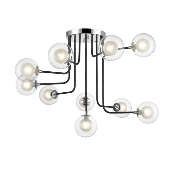 REMY 10 Light Ceiling Pendant Gold Matt Black
