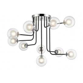 REMY 10 Light Ceiling Pendant Gold Matt Black